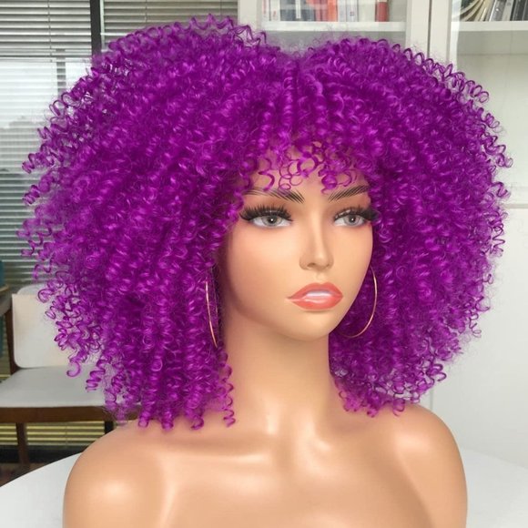 Ladies women curly afro  wig 14 inches